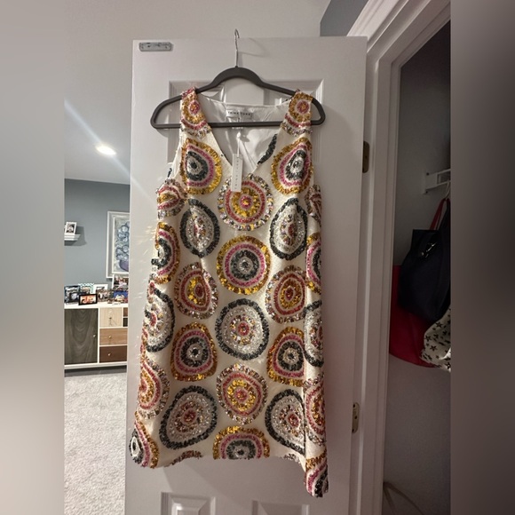 Trina Turk Glitterati Sequined Shift Minidress size 14 - Picture 1 of 3